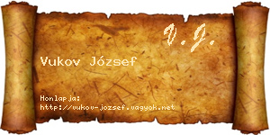 Vukov József névjegykártya
